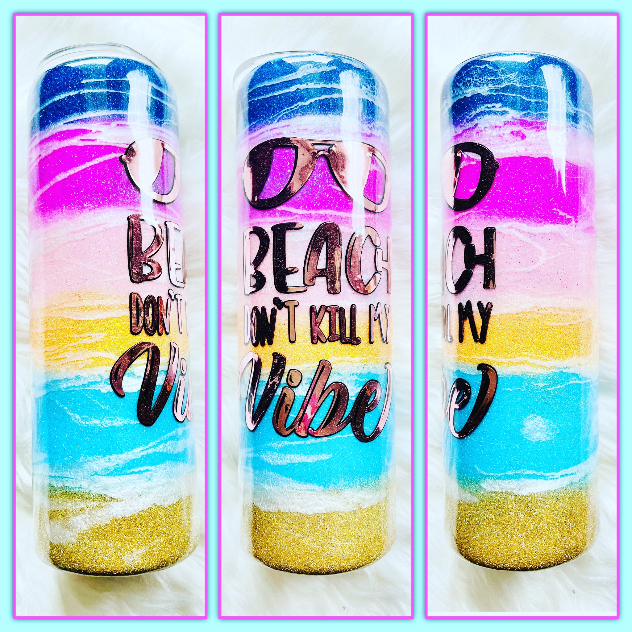 RTS Epoxied Beach Themed Tumbler